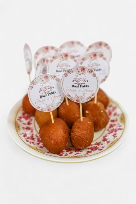 Luxury Custom Nikkah & Engagement Sweet Toppers – Design 2
