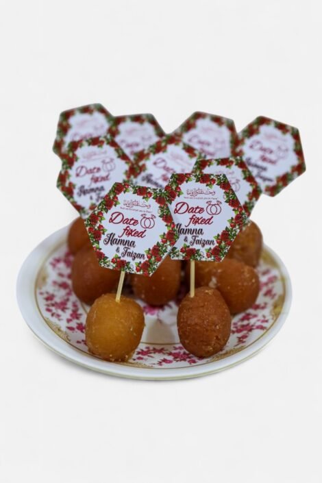 Luxury Custom Nikkah & Engagement Sweet Toppers – Design 10