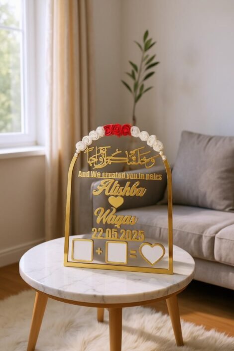Nikah Thumb Board – Personalized for Wedding D Shape